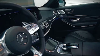 W222 S63 AMG - тюнинг салона под карбон по технологии аквапринт