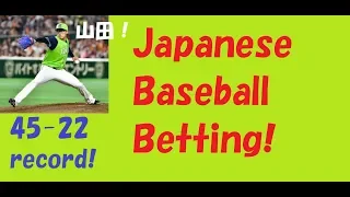 Japanese Baseball Betting 45-23 Record - Chunichi Dragons vs Yakult Swallows 8/30