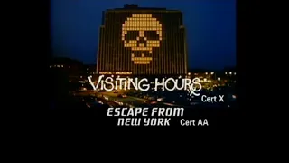 Visiting Hours & Escape from New York UK TV Spot (1982)