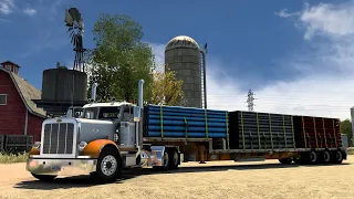 American Truck Simulator 2023 1.48 Rollin 389 /Pizzster Modding WADE 53ft Stepdeck /Mattvt yard