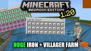 1.20 THE BEST IRON + VILLAGER FARM IN MINECRAFT BEDROCK 1.20