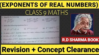 Class 9 Maths | EXPONENTS of real numbers | RD SHARMA BOOK SOLUTION