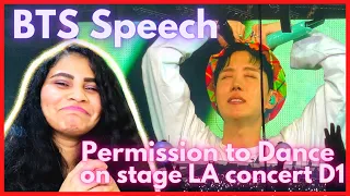 BTS Speeches | BTS Permission to Dance on stage LA concert Day 1| BTS Army Reaction | ManyySarangh