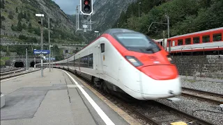 Unusual Rail Traffic in Goschenen, Switzerland because of the Gotthard Tunnel closure