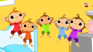 пять маленьких обезьян | детский стишок в России | Nursery Rhymes | Kids Poems | Five Little Monkeys