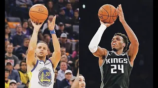 Buddy Hield and Steph Curry have an in game 3 point contest! January 5, 2019