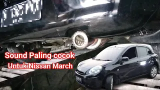 Nissan March Upgrade muffler ..downpipe masih ORI,,Reson ori...