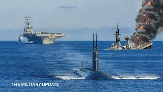 Horrifying Moments! US Aircraft carrier and Submarine Emergency Operation in the red sea