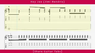 [Share Guitar Tabs] Hey Joe (Jimi Hendrix) HD 1080p