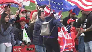 Supporters, protesters greet former Pres. Trump outside San Francisco fundraiser