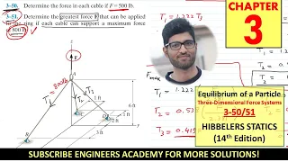 3-50 | Chapter 3: Equilibrium of a Particle | Hibbeler Statics 14th ed | Engineers Academy