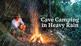 Cave Camping in HEAVY RAIN! 🌧