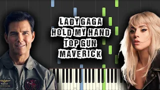 Lady Gaga - Hold My Hand - Top Gun Maverick Theme - [Piano Tutorial] (Download MIDI + PDF Scores)