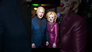 AI -  SleepyJoe AKA Joe Biden and  Hillary Clinton Clown Art -  Happy halloween 🎃