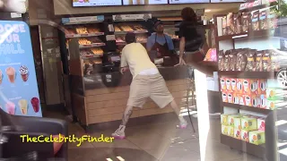 Justin Bieber BOOTY  shakes  at Dunking Donuts.
