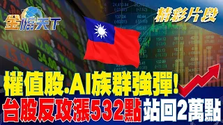 權值股.AI族群強彈！台股反攻大漲532點 站回2萬點！！｜金臨天下 20240424