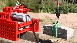 Lego Motor Lifts a Rock (88kg/195lb)
