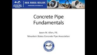 MSCPA Webinar - Concrete Pipe Fundamentals - 03.27.2020