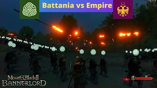 Mount and Blade II Bannerlord: Battania vs Empire NIGHT BATTLE!