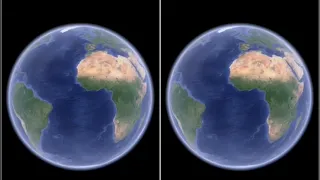 Stereoscopic 3D view of Earth rotation