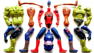 AVENGERS ASSEMBLE TOYS ~ SPIDERMAN, CAPTAIN AMERICA, HULK, SIRENHEAD ~ MARVEL SUPERHEROES TOYS