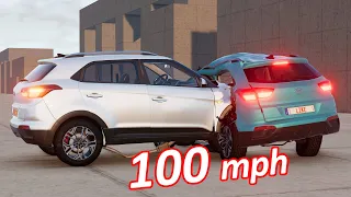 Hyundai Creta high speed car crash slow motion video