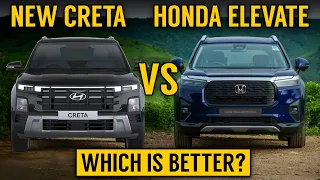 Creta 2024 Vs Honda Elevate | Detailed Comparison | New Hyundai Creta Facelift VS Honda Elevate