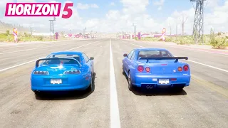 Forza Horizon 5 | Classic JDM Drag Battle | Toyota Supra vs Nissan Skyline R34