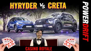 Toyota Urban Cruiser Hyryder vs Hyundai Creta — Ace vs King | Comparison Video | PowerDrift