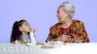 Kids Share Their Favorite Snacks With Their Great Grandparents | Kids Try | HiHo Kids