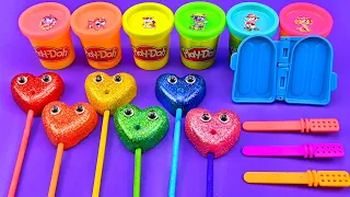 Satisfying Video | DIY How To Make Ice Cream from Heart Lollipop Clay Glitter Cutting ASMR | Zon Zon