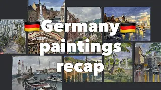 Germany travel watercolors recap: Best places to stop, and top 3 advices for painting outdoors