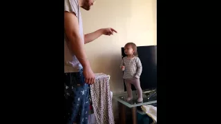 Adorable daddy/daughter standoff