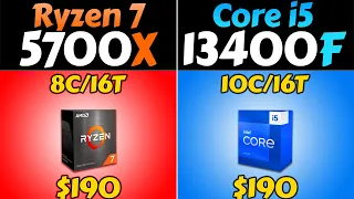 Ryzen 7 5700X vs i5 13400F - RTX 4070 & RX 6750 XT