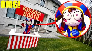 POMNI OPENED UP A KISSING BOOTH OUTSIDE MY HOUSE IN REAL LIFE! (WE KISSED)