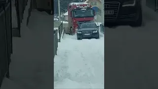 Audi Quattro Pulling Truck on Snow 🥶