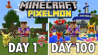 I Spent 100 Days on an ISLAND in Minecraft Pixelmon… This is What Happened | Pokémon in Minecraft