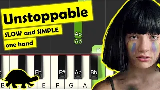 SIA - unstoppable - piano tutorial - slow easy