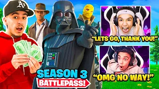 Surprising Brothers With NEW Fortnite Season 3 MAX Battle Pass! (Darth Vader)