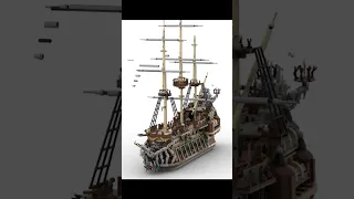 LEGO Flying Dutchman Satisfying Building Animation #lego #piratesofthecaribbean #moccentral #shorts