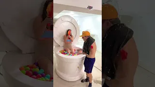 I PRANKED my BOYFRIEND in Worlds Largest Toilet with $100 #shorts