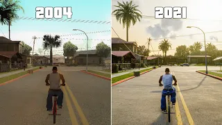 GTA SA: 2004 VS 2022 Definitive Edition Graphics Comparison - GTA San Andreas Remastered