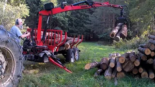 Logging/forwarding trailer using a roadable woods self-loading  trailer new to me Wallenstein LXT115