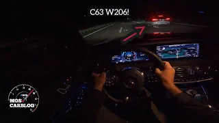 C63 W206 meets S400D on Autobahn! (W222)Night Drive POV on Autobahn ( Top Speed)! / by Moscarblog