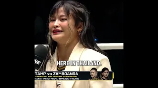 Stamp aims for the W against Denice Zamboanga in June! 💪🏆 #ONEFightNight20