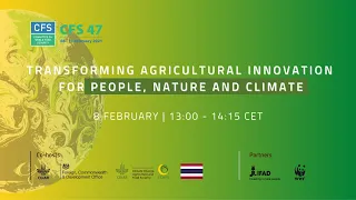 CFS 47 Side Event: Transforming Agricultural Innovation for People, Nature and Climate