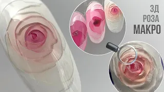 3D ROSE / DETAILED VIDEO IN MACRO / VOLUME ROSE ON NAILS / AQUARIUM DESIGN