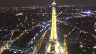 Paris Eiffel Tower in 4k, Night Paris with the DJi Phantom 4 Drone, Paris night Flight from the sky