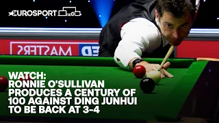 WATCH: Ronnie O'Sullivan produces a century against Ding Junhui | 2021 Masters | Eurosport