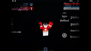 Calgary Flames goal horn and song in hockey noobs (roblox game)